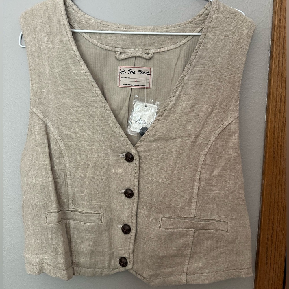 NWT We the Free Charley linen vest